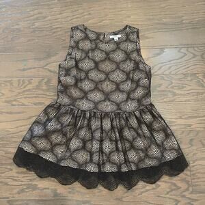 Zac by Zac Posen Black Lave Peplum Top Size 6